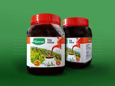 tea bottle label design